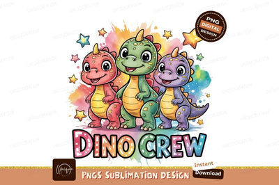 Cartoon Dinosaurs Dino Crew Sublimation Png Sublimation Designangry 