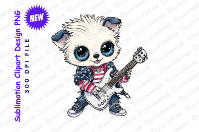 Cartoon dog playing guitar clipart png Sublimation Regulrcrative 