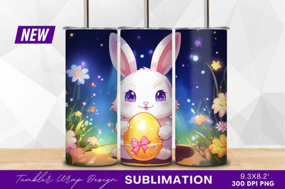 Cartoon easter bunny holding golden egg Sublimation Regulrcrative 