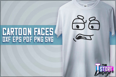 Cartoon Face SVG | Funny Face SVG Design | Funny Emotions SVG SVG The T Store Design 