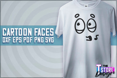 Cartoon Face SVG | Funny Face SVG Design | Funny Emotions SVG SVG The T Store Design 