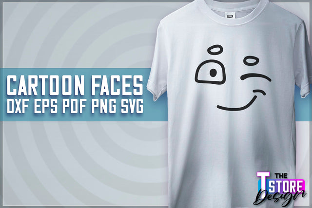 Cartoon Face SVG | Funny Face SVG Design | Funny Emotions SVG SVG The T Store Design 
