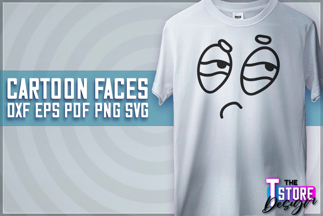 Cartoon Face SVG | Funny Face SVG Design | Funny Emotions SVG SVG The T Store Design 