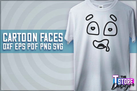 Cartoon Face SVG | Funny Face SVG Design | Funny Emotions SVG SVG The T Store Design 