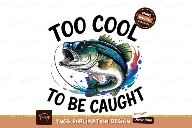 Cartoon Fish Wearing Sunglasses Too Cool Sublimation Designangry 