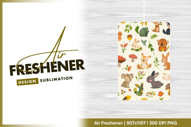 Cartoon Forest Animals and Plants Pattern on Cream Background Sublimation Regulrcrative 