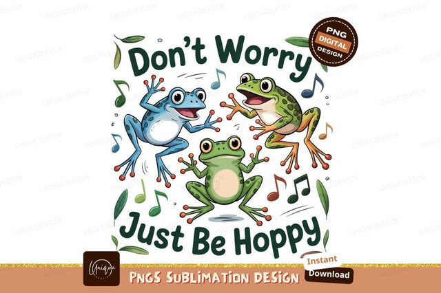 Cartoon Frogs With Musical Notes Design Sublimation Designangry 