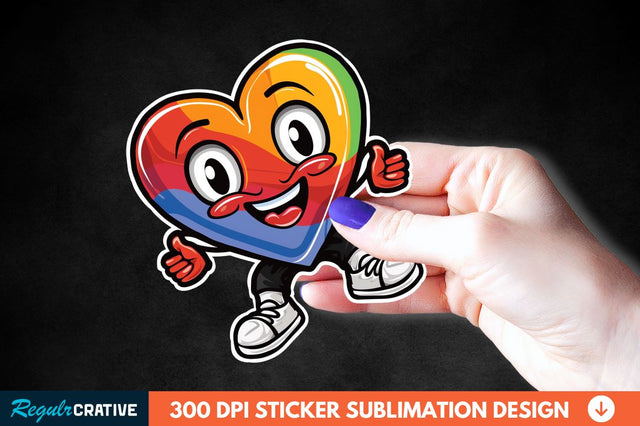 Cartoon Heart Sticker Clipart Sublimation Regulrcrative 