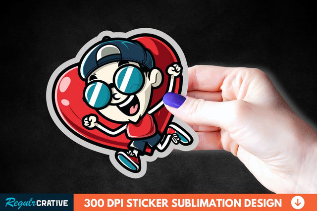 Cartoon Heart Sticker Clipart Sublimation Regulrcrative 