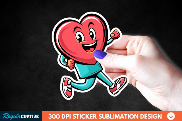 Cartoon Heart Sticker Clipart Sublimation Regulrcrative 