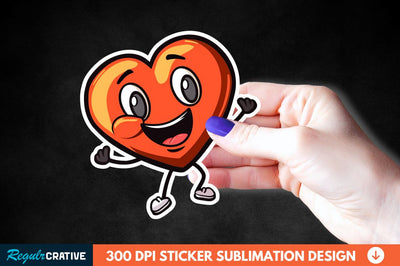 Cartoon Heart Sticker Clipart Sublimation Regulrcrative 