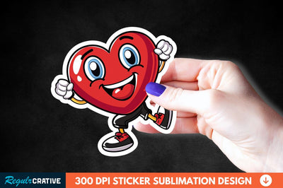 Cartoon Heart Sticker Clipart Sublimation Regulrcrative 