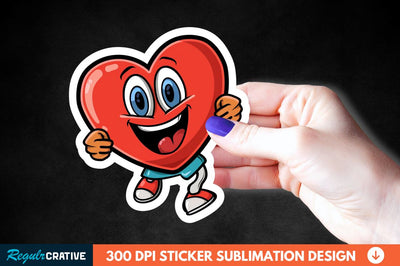 Cartoon Heart Sticker Clipart Sublimation Regulrcrative 
