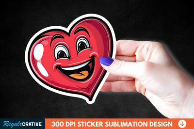 Cartoon Heart Sticker Clipart Sublimation Regulrcrative 