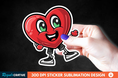 Cartoon Heart Sticker Clipart Sublimation Regulrcrative 