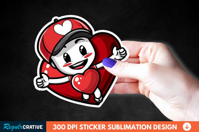 Cartoon Heart Sticker Clipart Sublimation Regulrcrative 