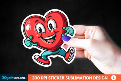 Cartoon Heart Sticker Clipart Sublimation Regulrcrative 