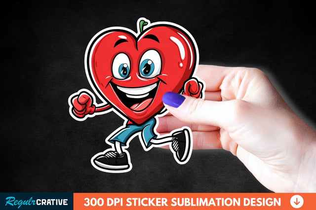 Cartoon Heart Sticker Clipart Sublimation Regulrcrative 