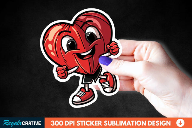 Cartoon Heart Sticker Clipart Sublimation Regulrcrative 