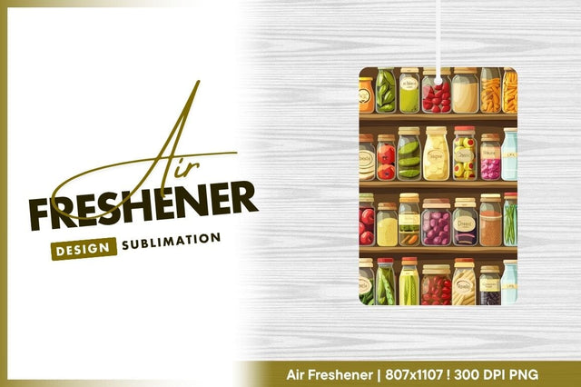 Cartoon Jars of Preserved Food on Wooden Shelves Illustration Sublimation Regulrcrative 