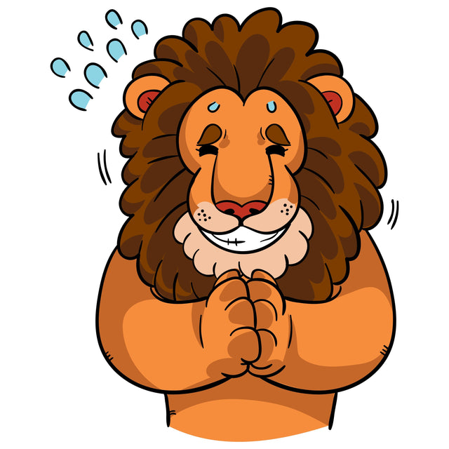 Cartoon lion begging vector illustration SVG naemmiah021 
