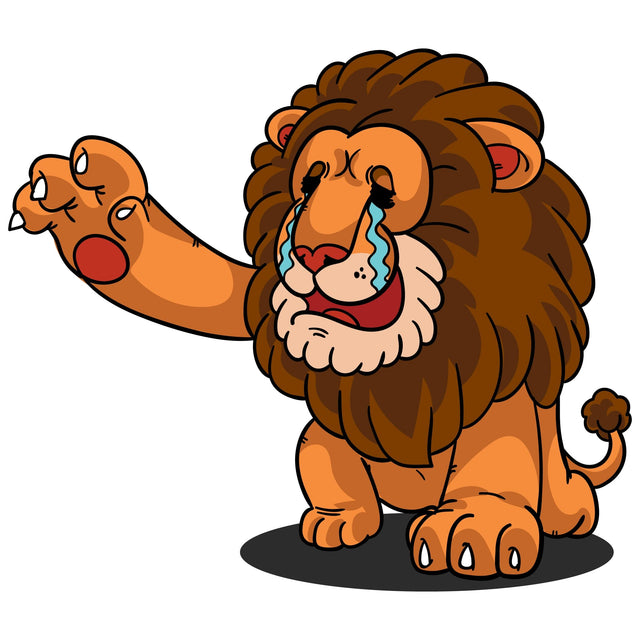 Cartoon lion crying and reaching hands out SVG naemmiah021 