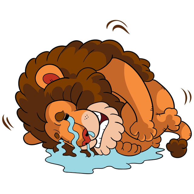Cartoon lion crying in fetal position SVG naemmiah021 