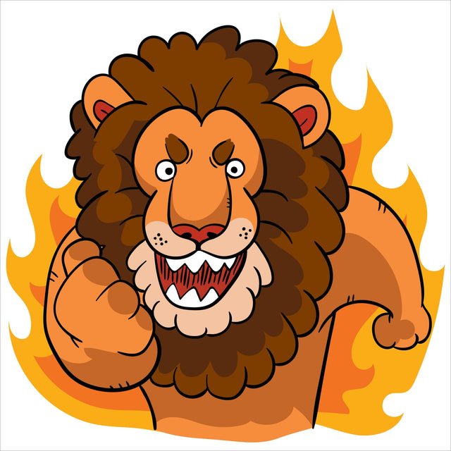 Cartoon lion feeling determined vector illustration SVG naemmiah021 