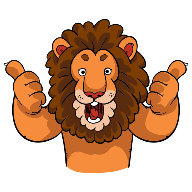Cartoon lion giving two thumbs up SVG naemmiah021 