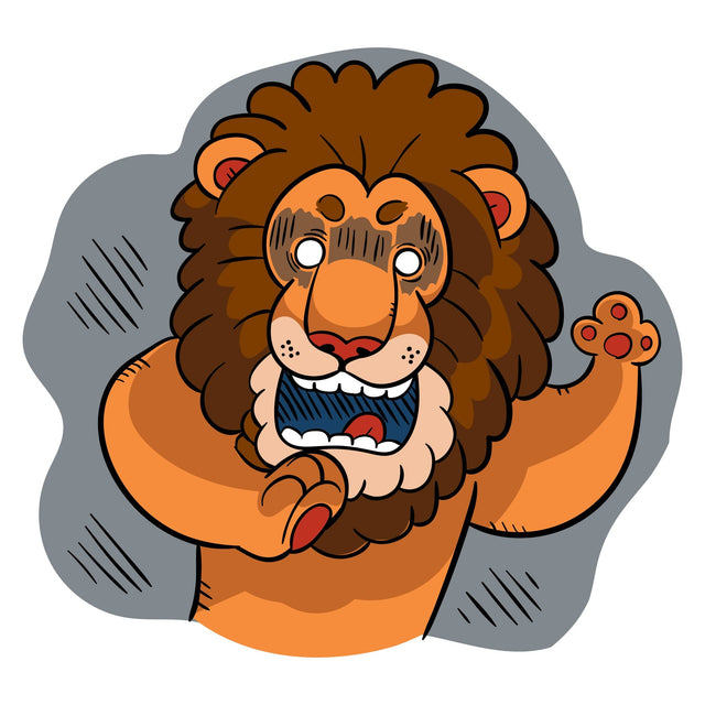 Cartoon lion is shocked vector illustration SVG naemmiah021 