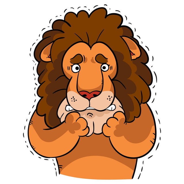 Cartoon lion shivering vector illustration SVG naemmiah021 