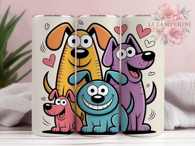 Cartoon Puppy Lover Tumbler, Dog Lover, Cute Puppy, Whimsical Art, Playful Design, 20Oz Tumbler, Sublimation Wrap Sublimation Li Zamperini 