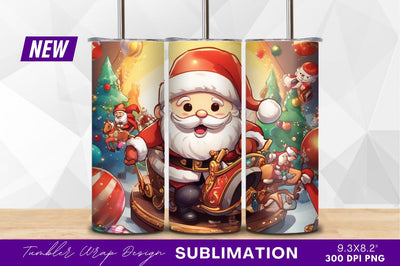 Cartoon santa claus in sleigh holiday celebration Sublimation Regulrcrative 