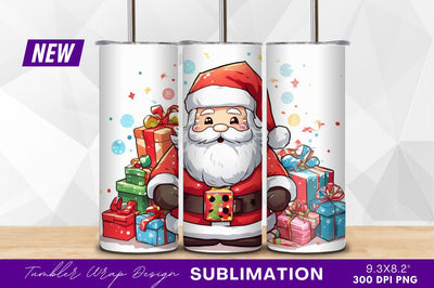Cartoon santa claus with many christmas gifts Sublimation Regulrcrative 