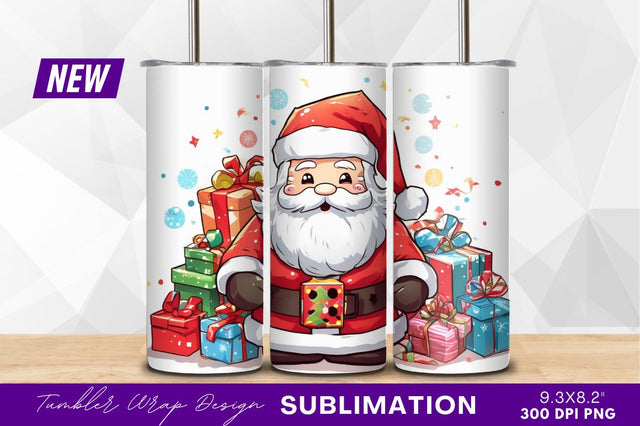 Cartoon santa claus with many christmas gifts Sublimation Regulrcrative 