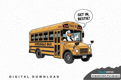 Cartoon school bus sublimation design Sublimation Regulrcrative 
