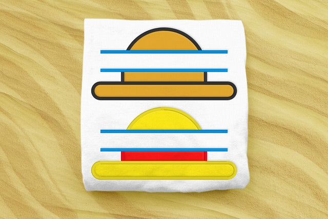 Cartoon Straw Hat Split Applique Embroidery Embroidery/Applique DESIGNS Risa Rocks It 