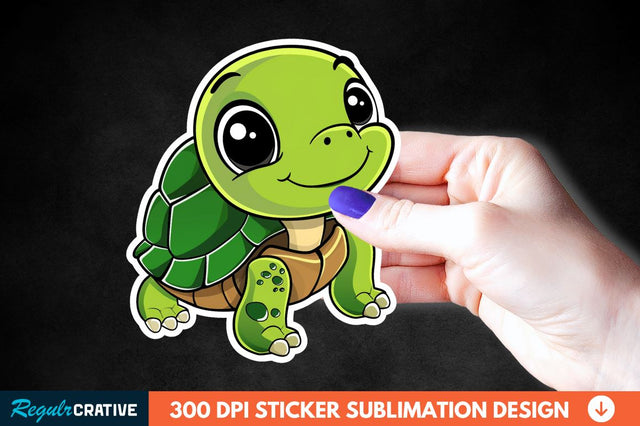 Cartoon Turtle Sticker Clipart Sublimation Regulrcrative 