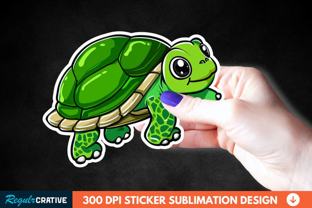 Cartoon Turtle Sticker Clipart Sublimation Regulrcrative 