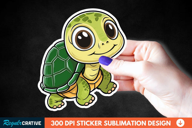 Cartoon Turtle Sticker Clipart Sublimation Regulrcrative 