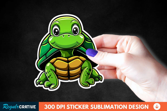 Cartoon Turtle Sticker Clipart Sublimation Regulrcrative 