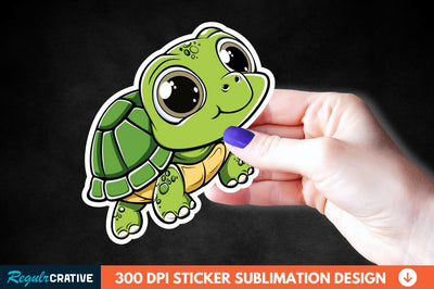 Cartoon Turtle Sticker Clipart Sublimation Regulrcrative 