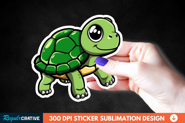 Cartoon Turtle Sticker Clipart Sublimation Regulrcrative 