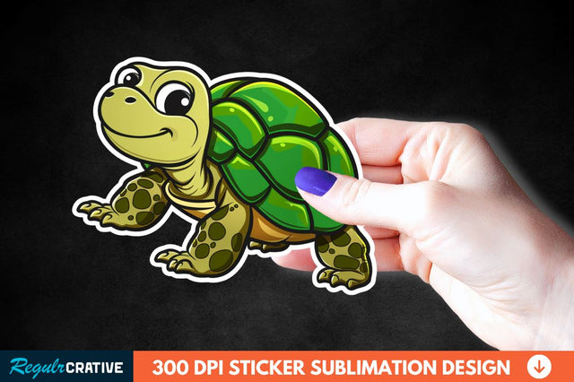 Cartoon Turtle Sticker Clipart Sublimation Regulrcrative 