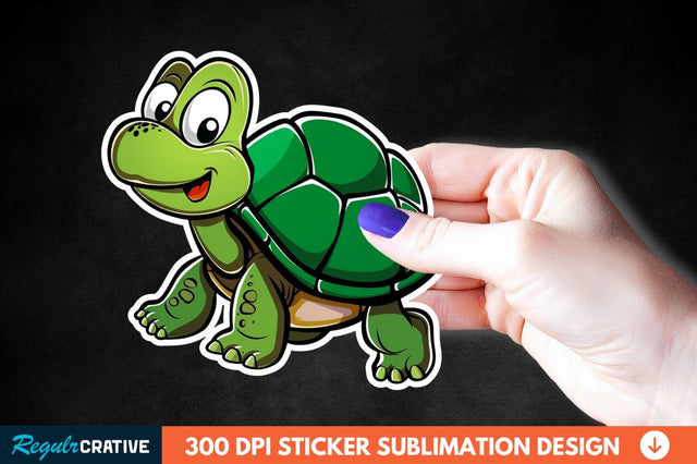 Cartoon Turtle Sticker Clipart Sublimation Regulrcrative 