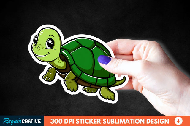 Cartoon Turtle Sticker Clipart Sublimation Regulrcrative 