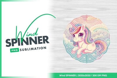 Cartoon Unicorn with Rainbow Mane and Tail in a Pastel Cloudscape Sublimation Regulrcrative 