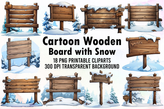 Cartoon Wooden Board with Snow Sublimation designartist 