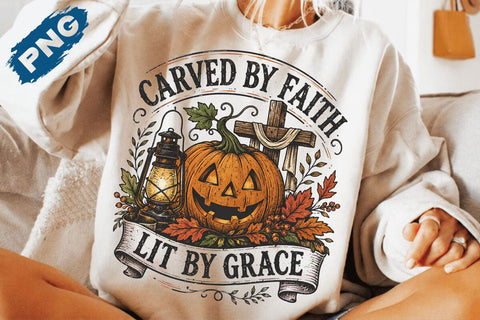 Carved by Faith Lit By Grace Design Christian Halloween Png Religious Fall Christian Png Life Without Jesus Is Scary Falloween Jesus Png SVG DesignDestine 