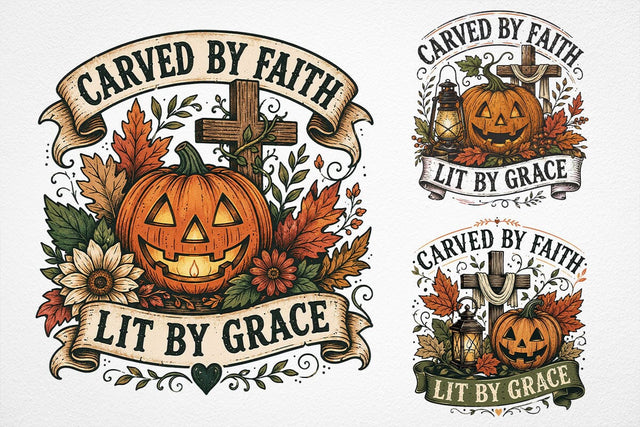 Carved by Faith Lit By Grace Design Christian Halloween Png Religious Fall Christian Png Life Without Jesus Is Scary Falloween Jesus Png SVG DesignDestine 